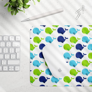 Pattern Of Whales, Cute Whales, Sea Animals Mouse Pad