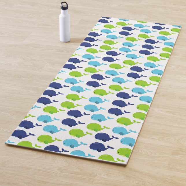 Pattern Of Whales, Cute Whales, Sea Animals Yoga Mat (In Situ)