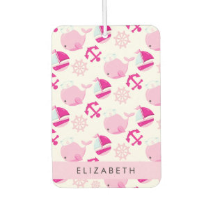 Pattern Of Whales, Pink Whales, Your Name Air Freshener