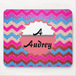 Pattern Office Party Peace Chevrons Monogrammed Mouse Pad