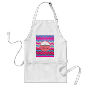 Pattern Office Party Peace Chevrons Monogrammed Standard Apron