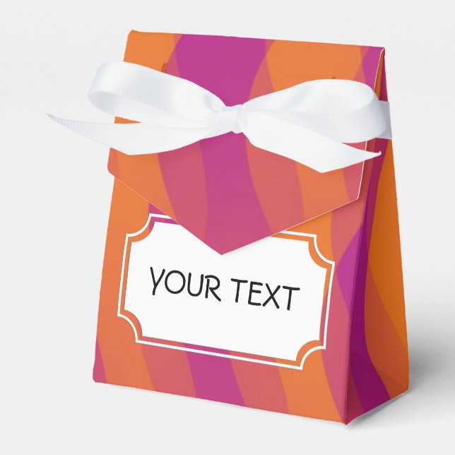 Pattern - orange violet + your text favor box (Front Side)
