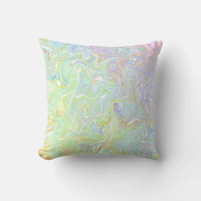pattern, pastel, mint, pink, turquoise, white, vib throw pillow (Front)