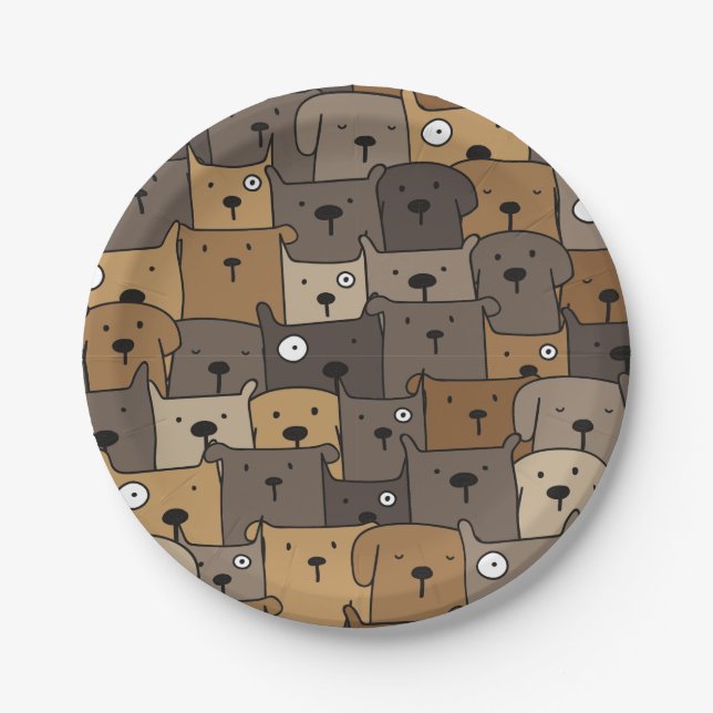 Pattern Pets Cute Dogs Lover      Paper Plate (Front)