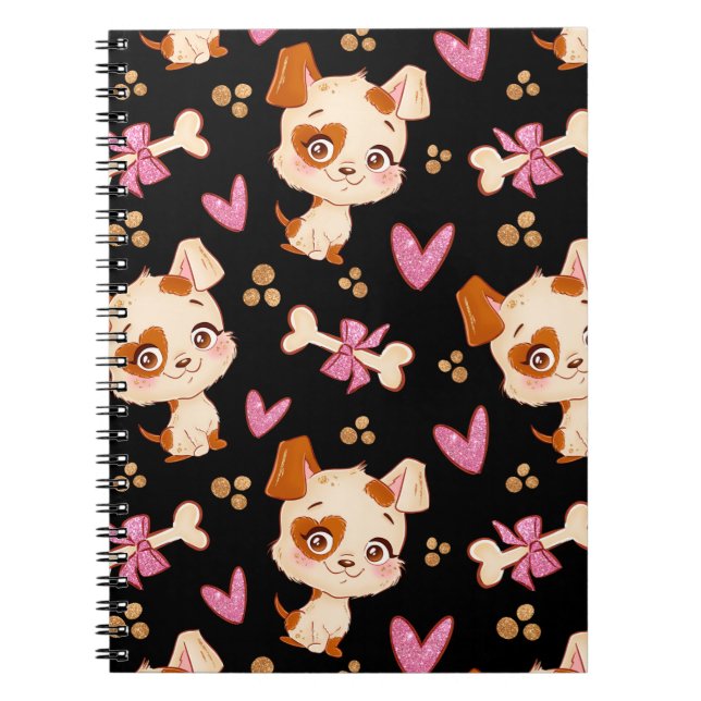 Pattern Pets Cute Funny Puppy Lover    Notebook (Front)