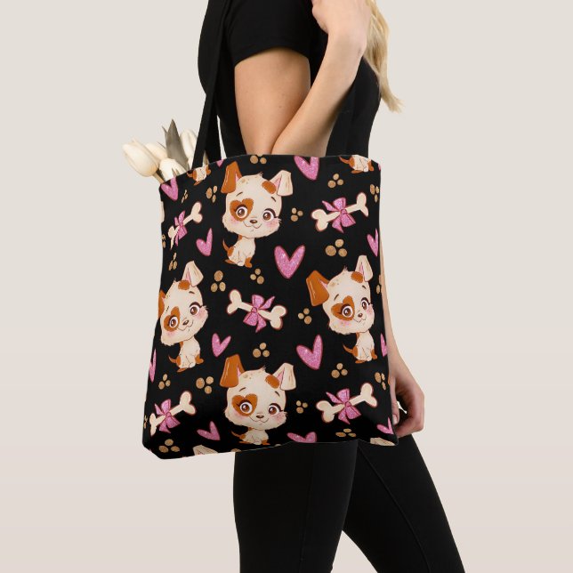 Pattern Pets Cute Funny Puppy Lover      Tote Bag (Close Up)