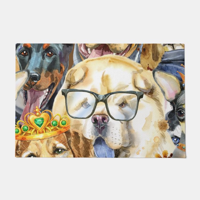 Pattern Pets Dogs Animal Lovers Doormat (Front)