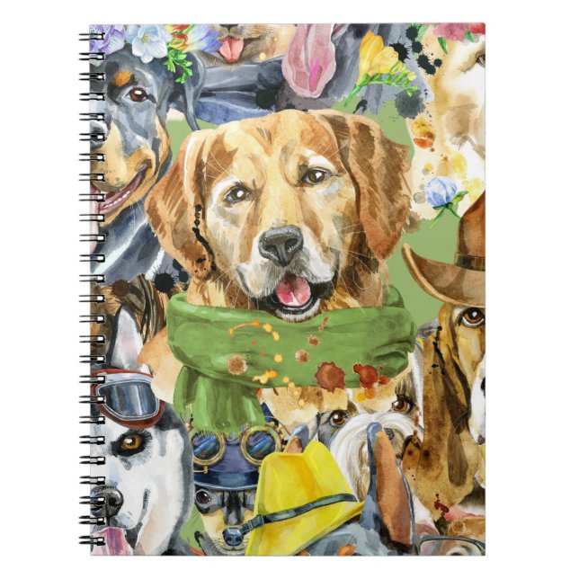 Pattern Pets Dogs Animals Lover     Notebook (Front)