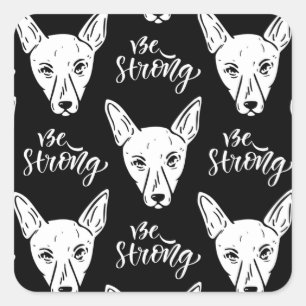 Pattern Pets Strong Dogs Lover  Square Sticker
