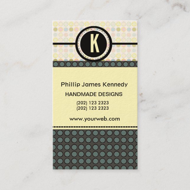Pattern Play Edgy Monogram Appointment Card (Front)