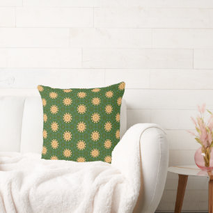 Pattern Play in Green + Yellow Throw Pillow