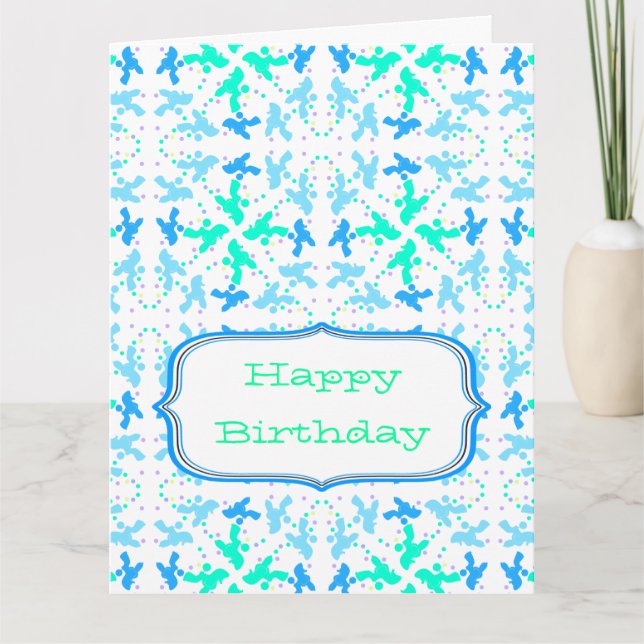 Pattern Poodle Greeting Card (Front)