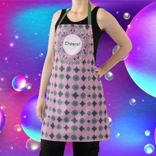 Pattern Powder Pink All-Over Print Apron. Apron