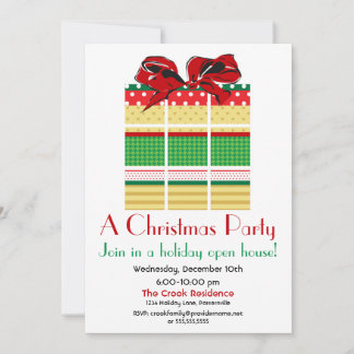 Pattern Present Holiday Invitation