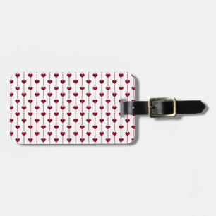 Pattern/Red Hearts Luggage Tag