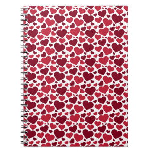 Pattern/Red Hearts Notebook