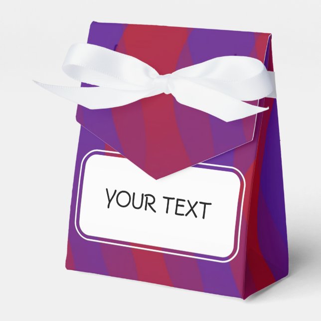 Pattern - red violet waves + your text favor box (Front Side)