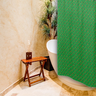 Pattern red  wildflower green Shower Curtain