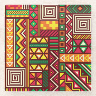 Pattern Representing Unity, Liberation, & Wealth Glass Coaster