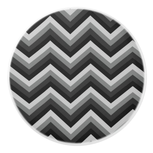 Pattern Retro Zig Zag Chevron Ceramic Knob (Front)