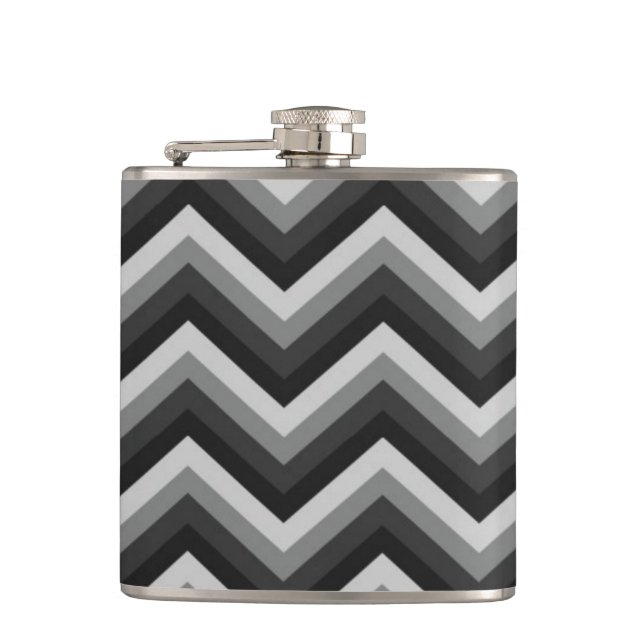 Pattern Retro Zig Zag Chevron Hip Flask (Front)