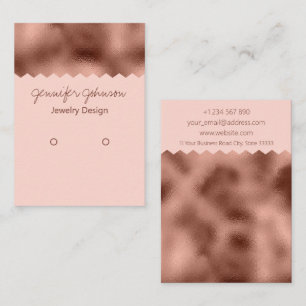 Pattern Rose Gold Foil Earring Holder Business Car Card