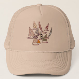 Pattern Sailboats Trucker Hat