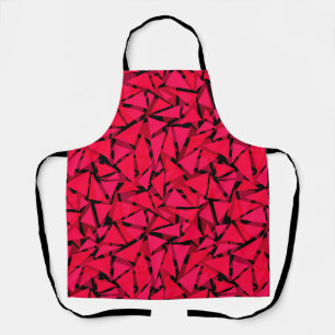pattern scarlet bright red ,geometric ,abstract th apron
