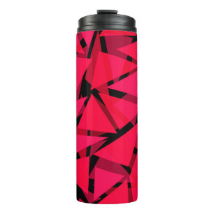pattern scarlet bright red ,geometric ,abstract th thermal tumbler