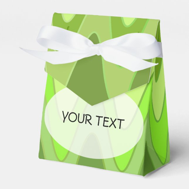 Pattern - sinus zigzag green + your text favor box (Front Side)