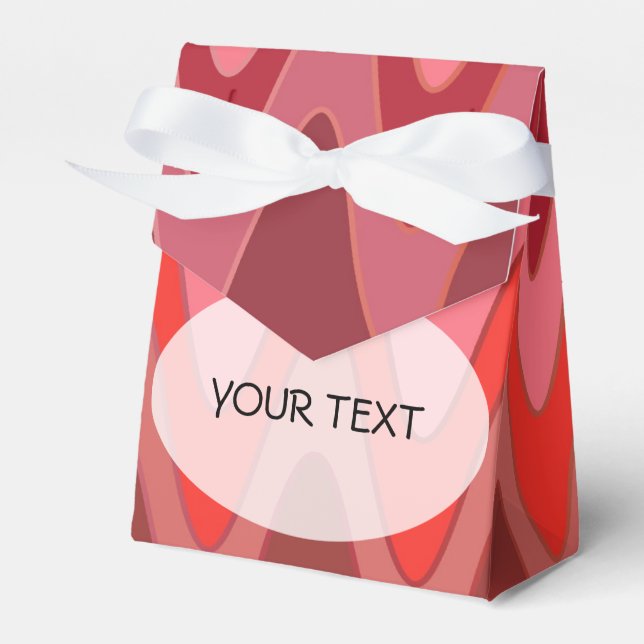 Pattern - sinus zigzag red + your text favor box (Front Side)