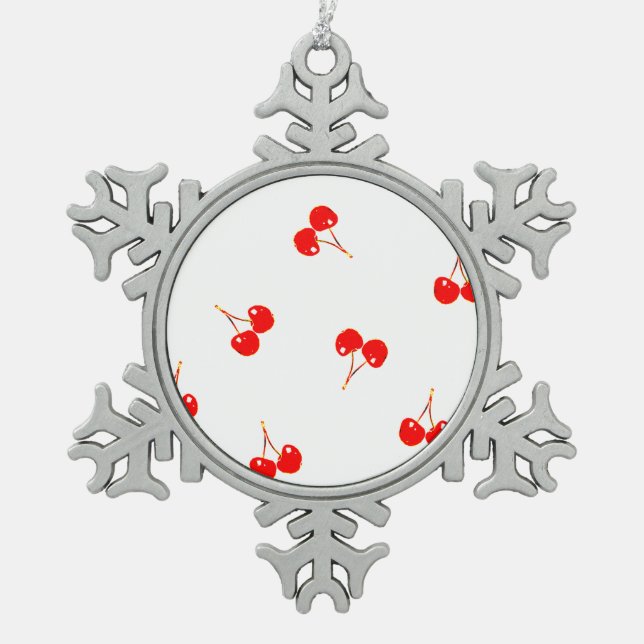 pattern snowflake pewter christmas ornament (Front)