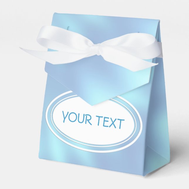 Pattern - soft light blue shine + your text favor box (Front Side)