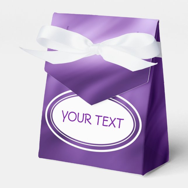 Pattern - soft waves violet + your text favor box (Front Side)