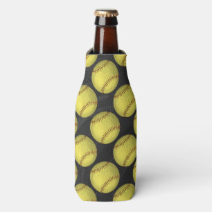 Pattern Softball Bottle Cooler