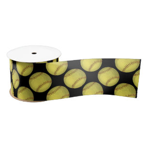 Pattern Softball Satin Ribbon