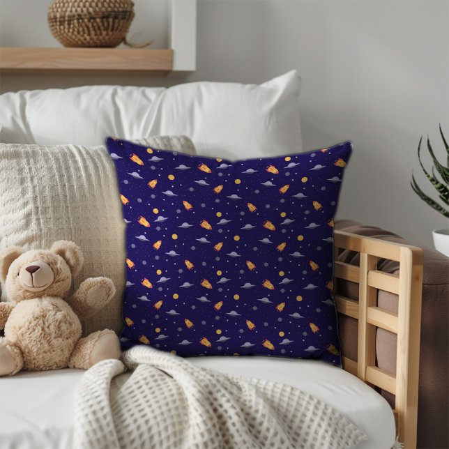 Pattern space lavender orange dark blue throw pillow (Pattern space lavender orange dark blue throw pillow.)