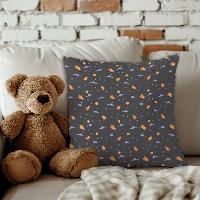 Pattern space lavender orange gray throw pillow (Pattern space lavender orange gray throw pillow.)