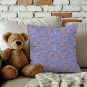 Pattern space lavender orange lavender throw pillow