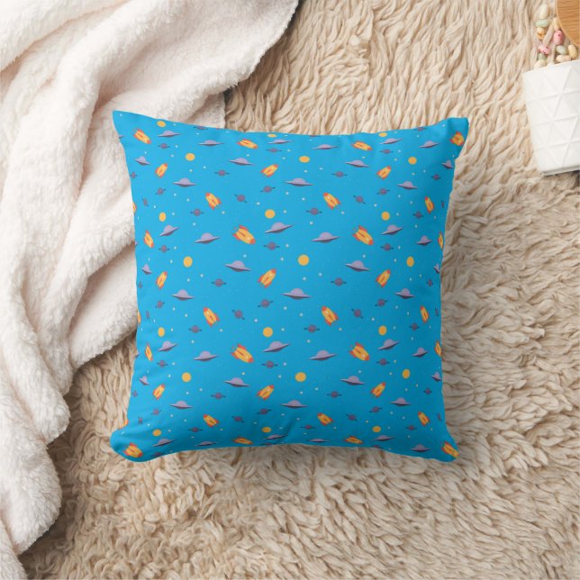 Pattern space lavender orange turquoise throw pillow (Blanket)