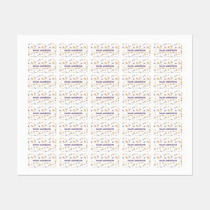 Pattern space ufo orange purple white