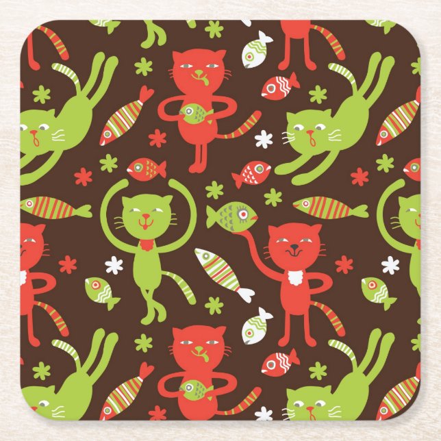 pattern square paper coaster (Front)