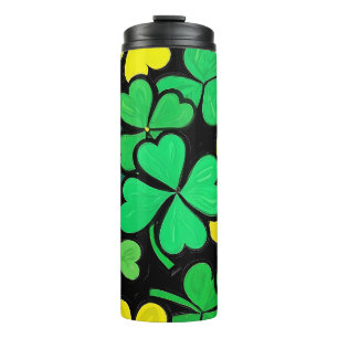 Pattern St. Patrick's Day Clovers Thermal Tumbler