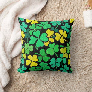Pattern St. Patrick's Day Clovers Throw Pillow