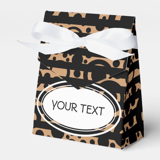 Pattern - stripes - black + your text & backgr. favor box (Front Side)