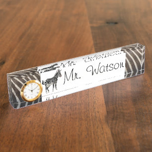 Pattern Stripes Zebra Safari Jungle Animals Nameplate