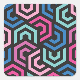 Pattern Stylish Modern- Fashion Geometric colourfu Square Sticker