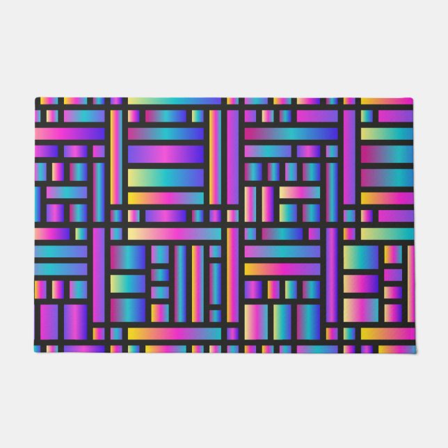 Pattern Stylish Modern- Fashion Geometric Tartan  Doormat (Front)