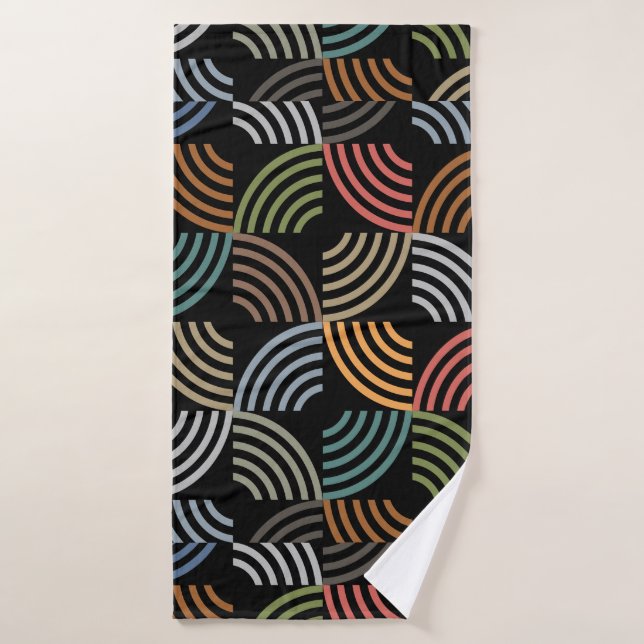 Pattern Stylish Modern- Fashion Geometric Vintage  Bath Towel (Bath Towel)