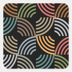 Pattern Stylish Modern- Fashion Geometric Vintage Square Sticker